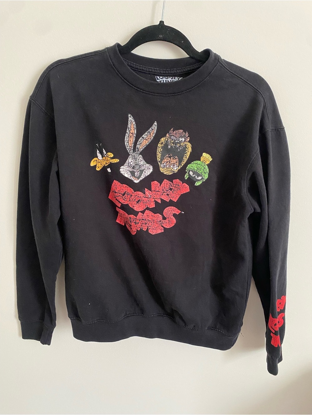 Vintage Looney Tunes Black Crewneck Graphic Sweatshirt